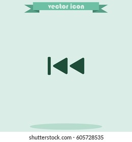 Media player control button. Rewinding illustration.