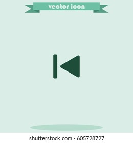 Media player control button. Rewinding sign.