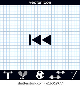 Media player control button. Rewinding illustration.