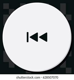 Media player control button. Rewinding illustration.