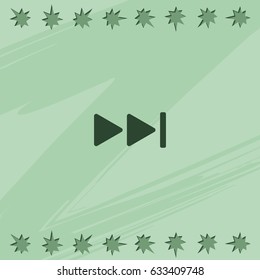 Media player control button. Rewinding sign.