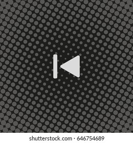 Media player control button. Rewinding sign.