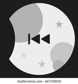 Media player control button. Rewinding illustration.