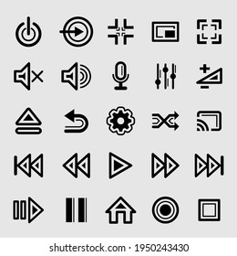 Media player control button set for designers in the design of all kinds of works. Beautiful and modern button which can be used in many purposes Eps10 vector.