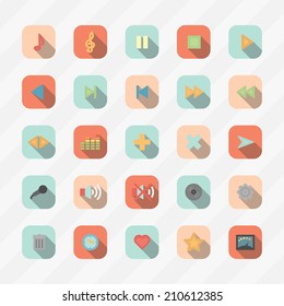media player control button sign set. 
