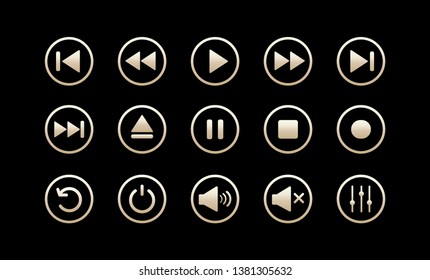 Media player control icon. Play button icon. Vector illustration.