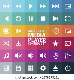 Media player control icon set for designers in the design of all kinds of works. Beautiful and modern icon which can be used in many purposes Eps10 vector.