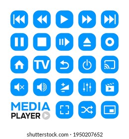Media player control icon set for designers in the design of all kinds of works. Beautiful and modern icon which can be used in many purposes Eps10 vector.