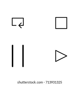 Media player control icon set