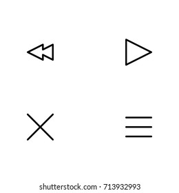 Media player control icon set