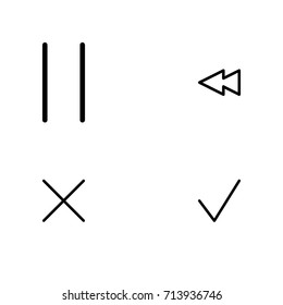 Media player control icon set