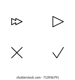Media player control icon set
