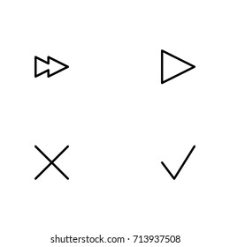 Media player control icon set