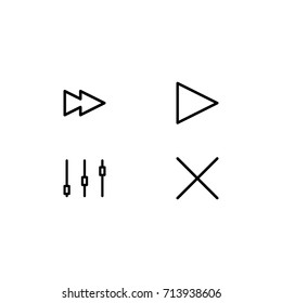 Media player control icon set