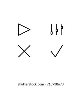 Media player control icon set