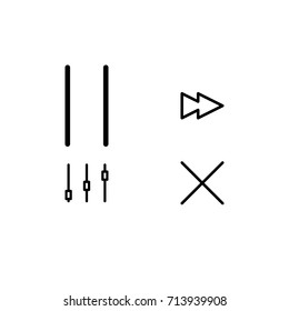 Media player control icon set