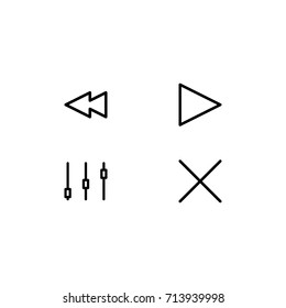 Media player control icon set