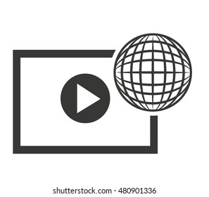 media player display isolated icon vector illustration design