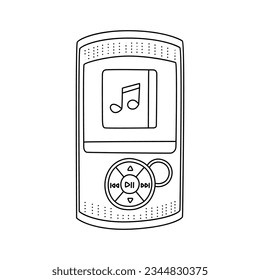 Reproductor de medios. Estilo de doodle, diseño de icono sencillo dibujado a mano