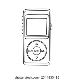 Media player. Doodle style, hand drawn simple icon design