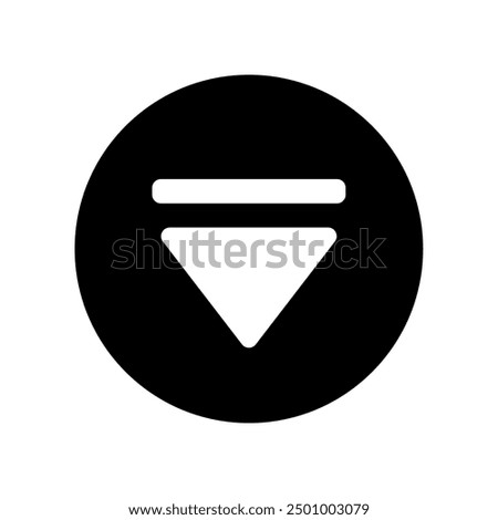 media player eject button icon. vector isolated on white background, simple and modern design.