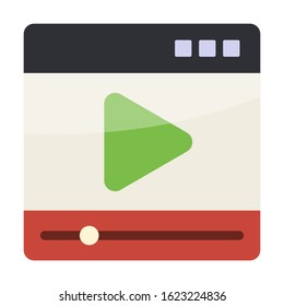 media player flat isolated vector icon