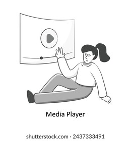 Media Player Flat Style Design Vector illustration. Stock illustration