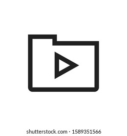 Media Player Folder Icon, Isolated on White Background. Music Folder
