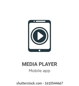 Media player glyph icon vector on white background. Flat vector media player icon symbol sign from modern mobile app collection for mobile concept and web apps design.