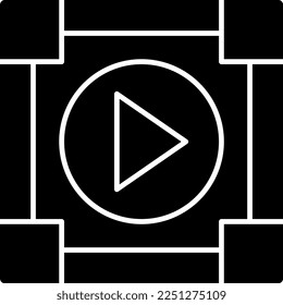 Media Player Glyph Vector Icon Design