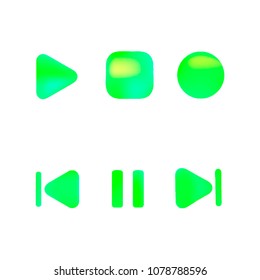 Media player gradient vector icons set. Media button symbols. User interface gradient design with web elements of music application for watch and tablet devices isolated vector illustration.