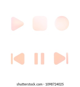 Media player gradient vector icons set. Media button symbols. User interface gradient design with web elements of music application for watch and tablet devices isolated vector illustration.