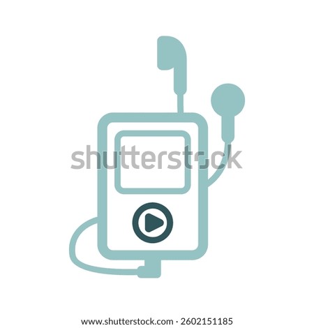 Media player with headphones vector isolated icon. Music sign. Graph symbol for music and sound web site and apps design, logo, app, UI