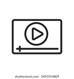 Media player icon Black line art vector logo