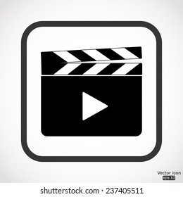 media player icon - black vector illustration