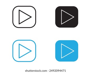 Media player icon black and white vector outline sign