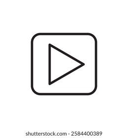 Media player icon black and white vector outline sign