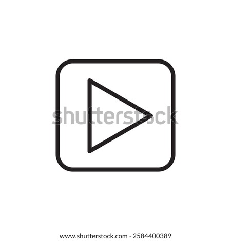 Media player icon black and white vector outline sign