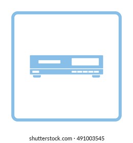 Media player icon. Blue frame design. Vector illustration.