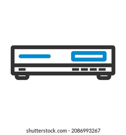 Icono del reproductor de medios. Diseño de contorno negrita con ancho de trazo editable. Ilustración vectorial.
