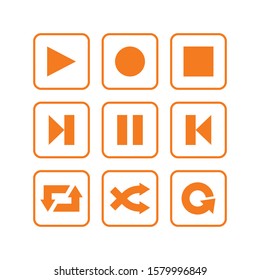 Media player icon button set design vector