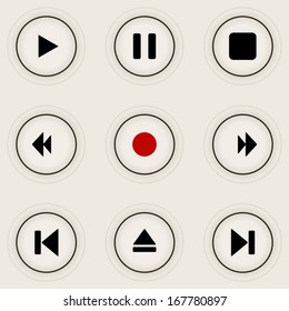 Media player icon | button set