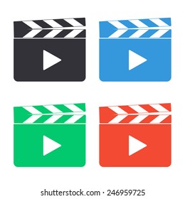 media player icon - colored vector illustration