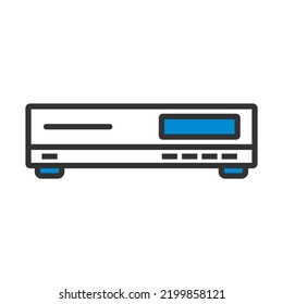 Media Player Icon. Editable Bold Outline With Color Fill Design. Vector Illustration.