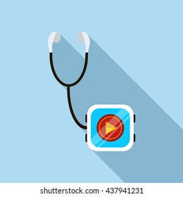 Media player icon, flat style