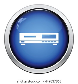Media player icon. Glossy button design. Vector illustration.