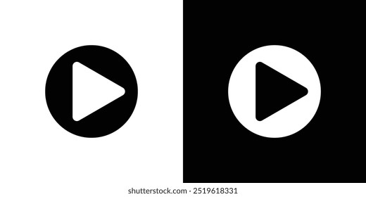 Media player icon linear logo isolated