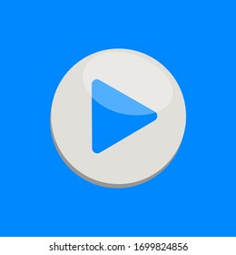 Media player icon on a blue background. Vector illustration.