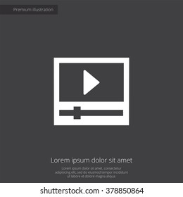 media player icon, on dark background