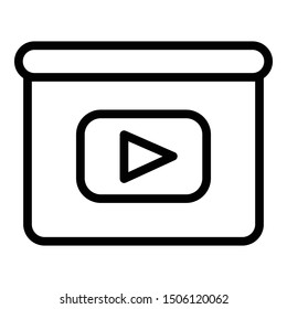 Media player icon. Outline media player vector icon for web design isolated on white background